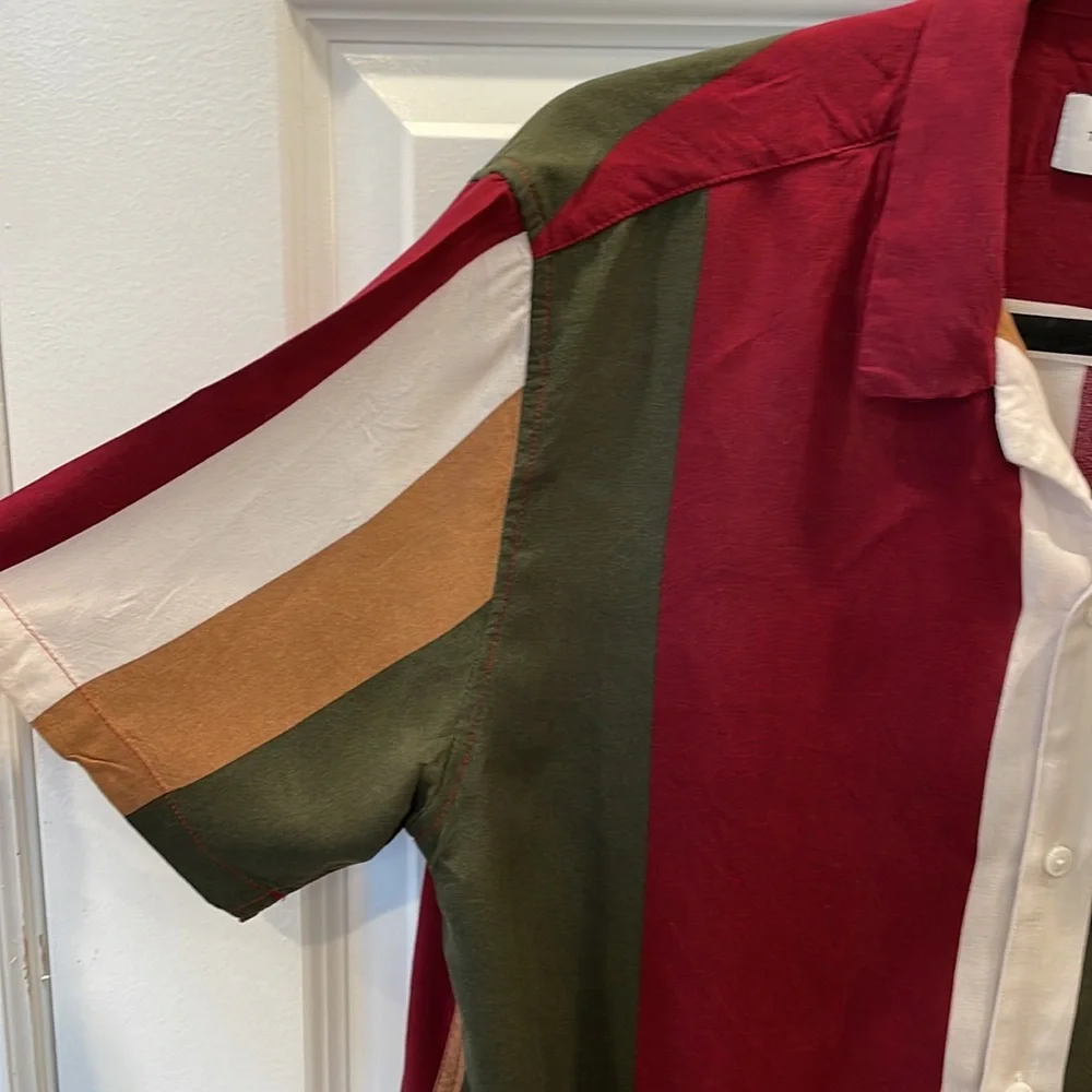 Men’s Topman Multicolored Striped Button Down Shirt M - Picture 5 of 8